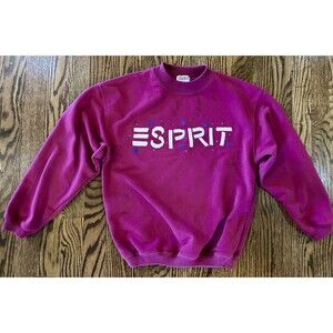 Vintage Esprit Teens Sweatshirt Crewneck Size 12 Magenta Juniors